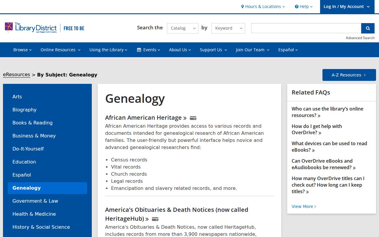 Paradise city directory and genealogy resources at the Library District