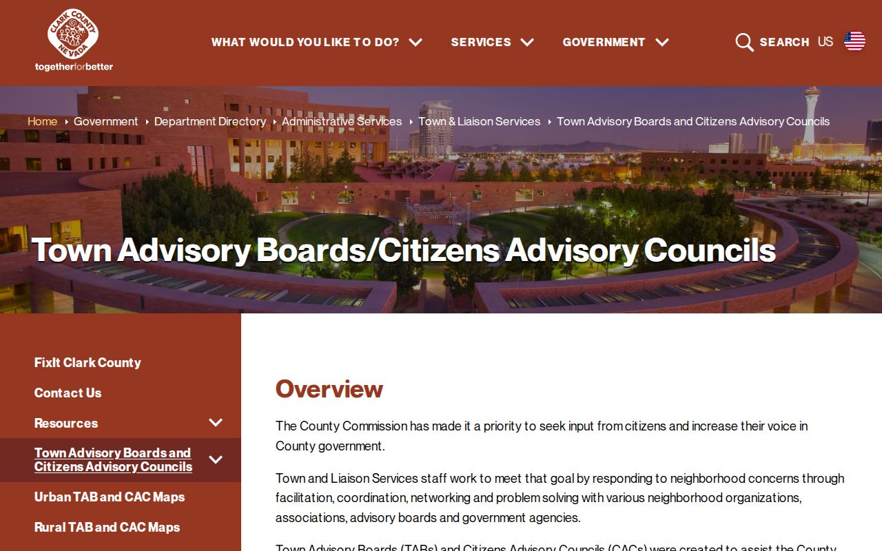Paradise neighbors Town Advisory Board and Citizens Advisory Council information